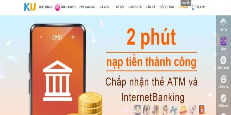 Hướng dẫn nạp tiền tại cổng game đổi thưởng Kubet